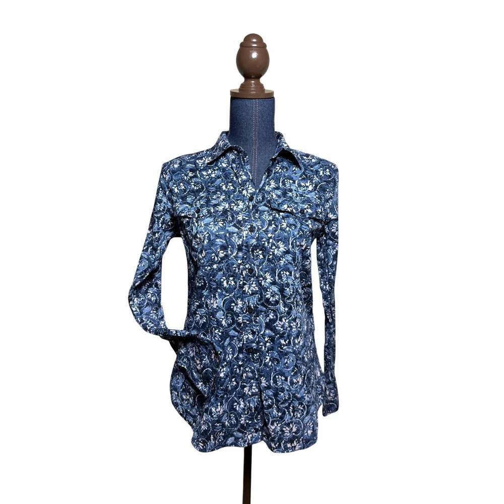 Lauren Ralph Lauren Blue Floral floral button up shirt Petite Small Cottagecore